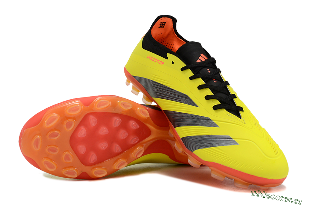 Men's Adidas Predator 24 Elite AG Artificial Grass Low-Tops Football Boots - Yellow/Silver/Red 3