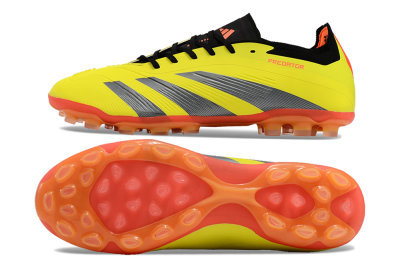 Men's Adidas Predator 24 Elite AG Artificial Grass Low-Tops Football Boots - Yellow/Silver/Red