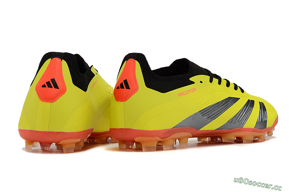 Men's Adidas Predator 24 Elite AG Artificial Grass Low-Tops Football Boots - Yellow/Silver/Red 6