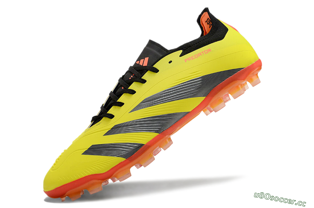 Men's Adidas Predator 24 Elite AG Artificial Grass Low-Tops Football Boots - Yellow/Silver/Red 5