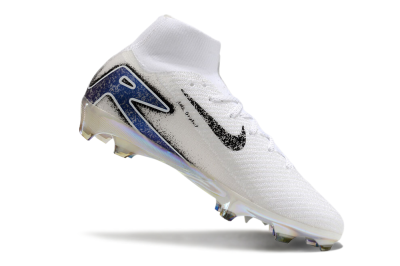 Men's Nike Air Zoom Mercurial Superfly 10 Elite FG Firm Ground High-Tops Football Boots - White/Black/Blue/Gold