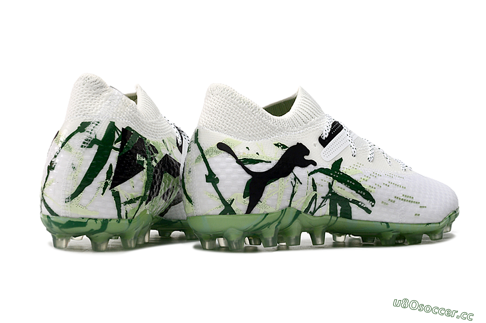 Men's Puma Future Ultimate MG Multi Ground Low-Tops Football Boots - White/Black/Green 6