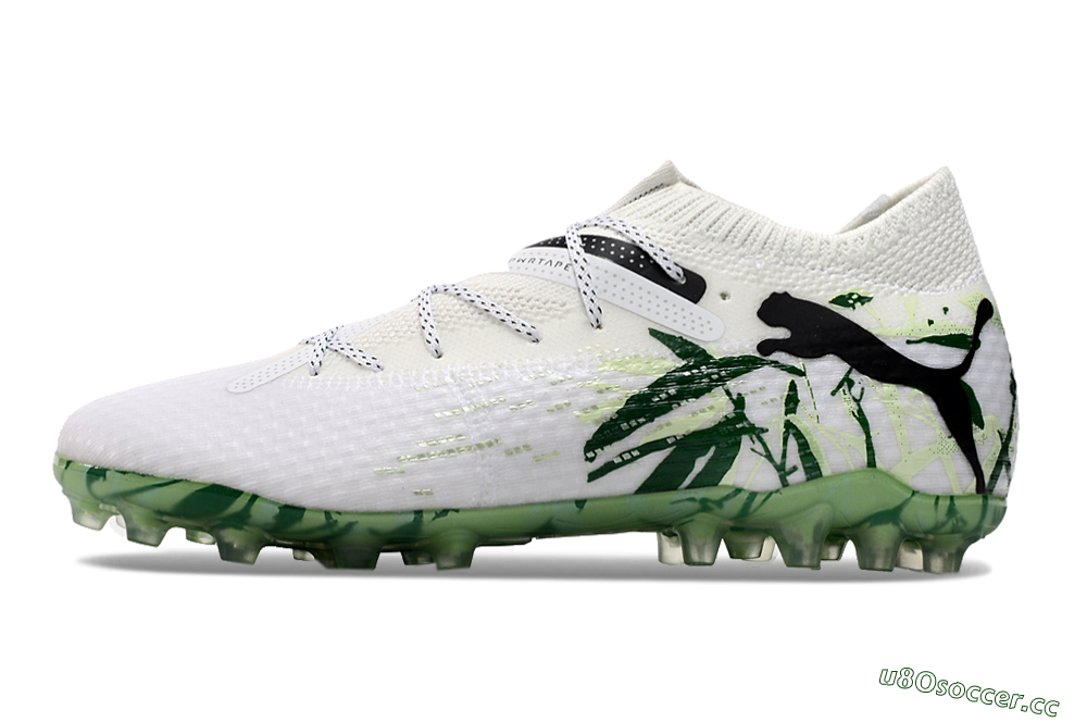Men's Puma Future Ultimate MG Multi Ground Low-Tops Football Boots - White/Black/Green 0