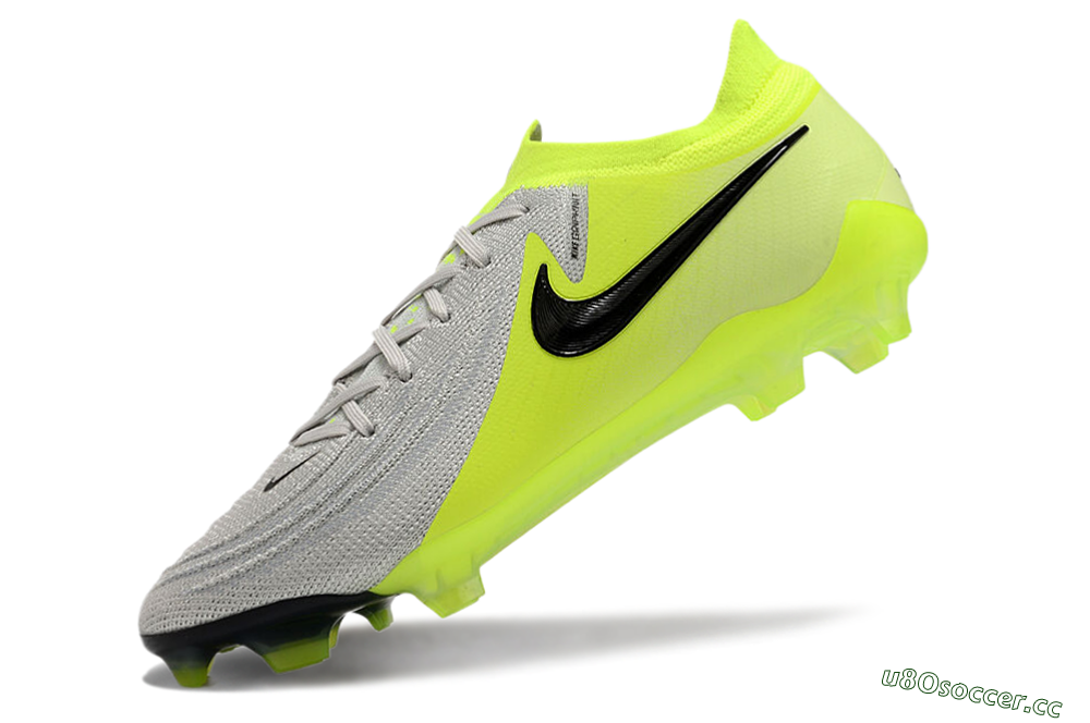 Men's Nike Phantom GX Elite FG Firm Ground Low-Tops Football Boots - Grey/Yellow/Black 5