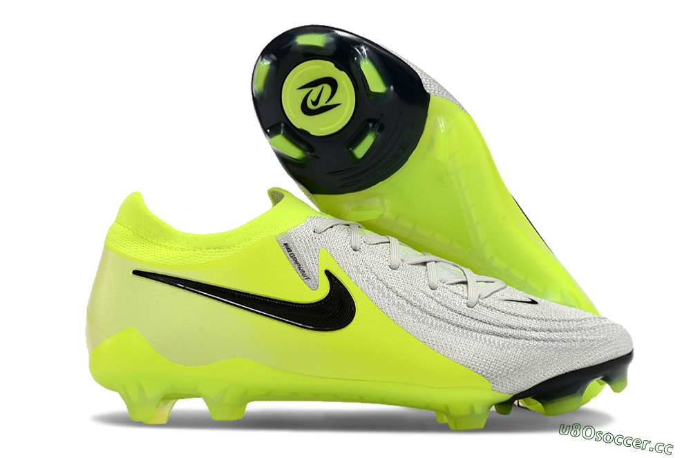 Men's Nike Phantom GX Elite FG Firm Ground Low-Tops Football Boots - Grey/Yellow/Black 2