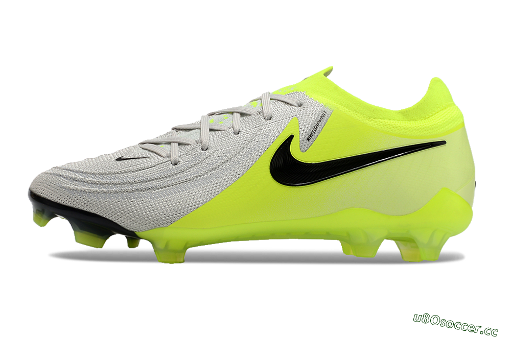 Men's Nike Phantom GX Elite FG Firm Ground Low-Tops Football Boots - Grey/Yellow/Black 0
