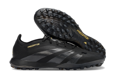 Men's Adidas Predator 24 Elite TF Artificial Turf Low-Tops Football Shoes - Black/Silver/Yellow