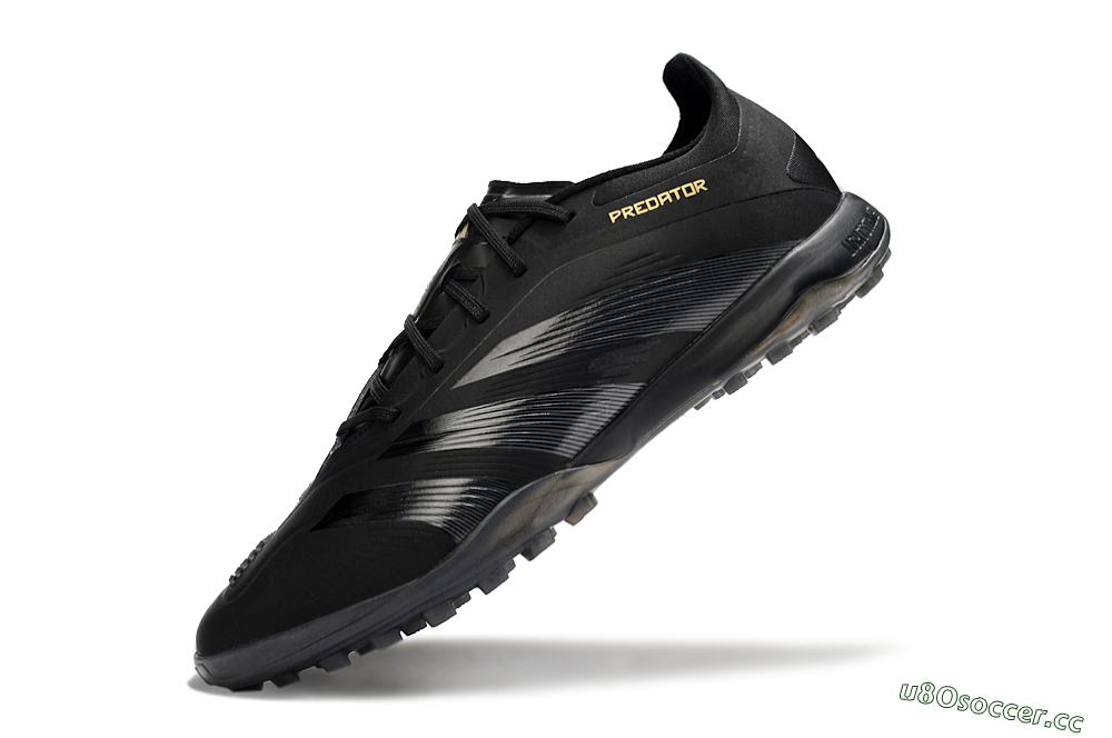 Men's Adidas Predator 24 Elite TF Artificial Turf Low-Tops Football Shoes - Black/Silver/Yellow 5