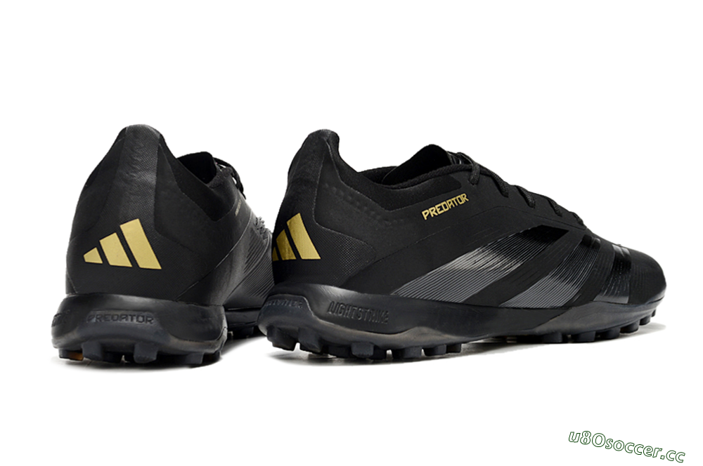Men's Adidas Predator 24 Elite TF Artificial Turf Low-Tops Football Shoes - Black/Silver/Yellow 6