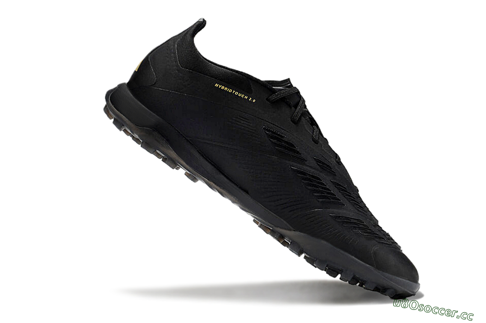 Men's Adidas Predator 24 Elite TF Artificial Turf Low-Tops Football Shoes - Black/Silver/Yellow 4