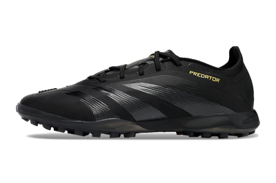 Men's Adidas Predator 24 Elite TF Artificial Turf Low-Tops Football Shoes - Black/Silver/Yellow