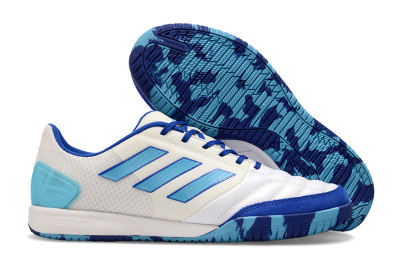 Men's Adidas Top Sala Competition IC Indoor & Futsal Low-Tops Football Shoes - White/Blue/Beige
