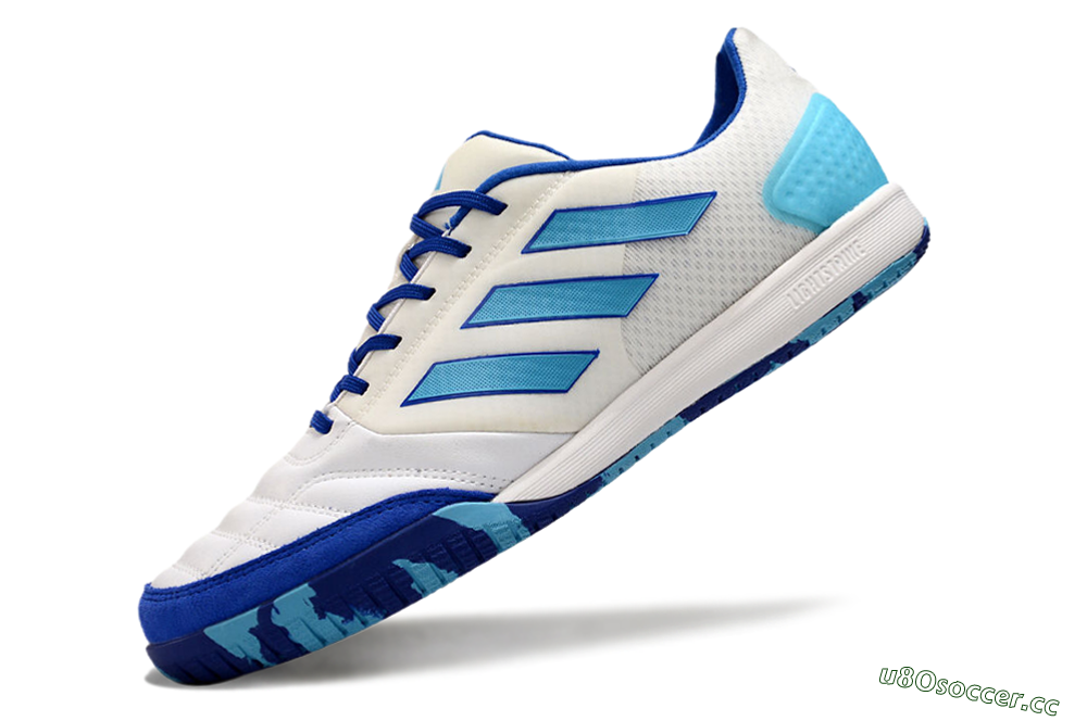 Men's Adidas Top Sala Competition IC Indoor & Futsal Low-Tops Football Shoes - White/Blue/Beige 5