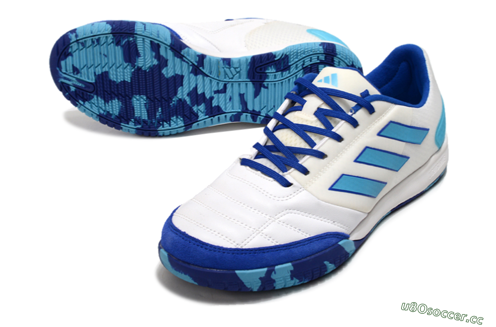 Men's Adidas Top Sala Competition IC Indoor & Futsal Low-Tops Football Shoes - White/Blue/Beige 3
