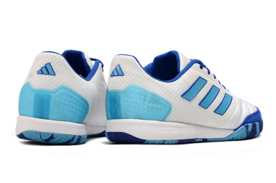 Men's Adidas Top Sala Competition IC Indoor & Futsal Low-Tops Football Shoes - White/Blue/Beige