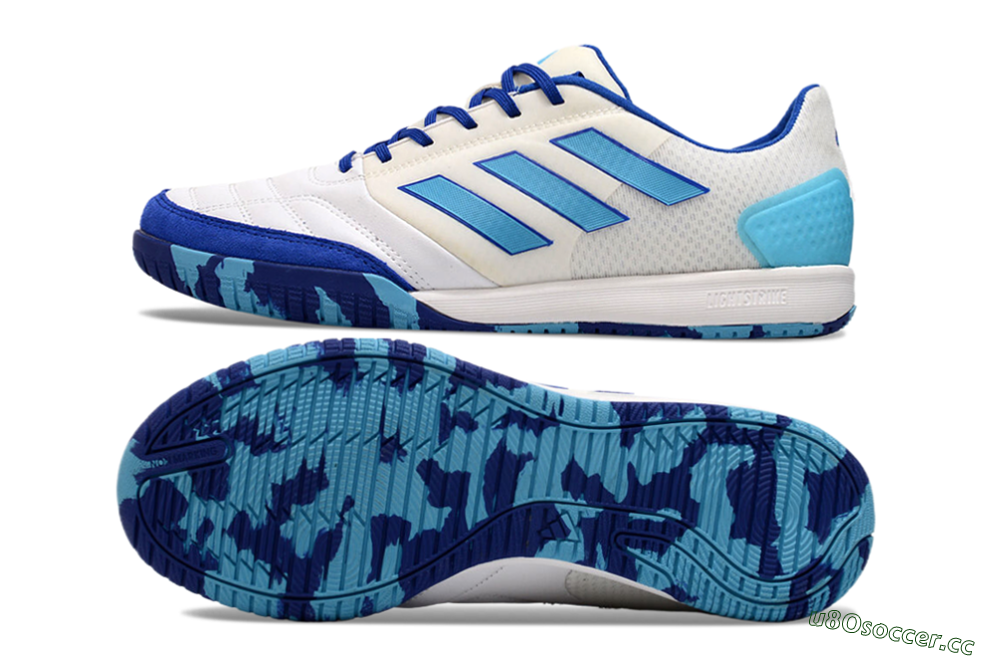 Men's Adidas Top Sala Competition IC Indoor & Futsal Low-Tops Football Shoes - White/Blue/Beige 1