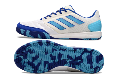 Men's Adidas Top Sala Competition IC Indoor & Futsal Low-Tops Football Shoes - White/Blue/Beige