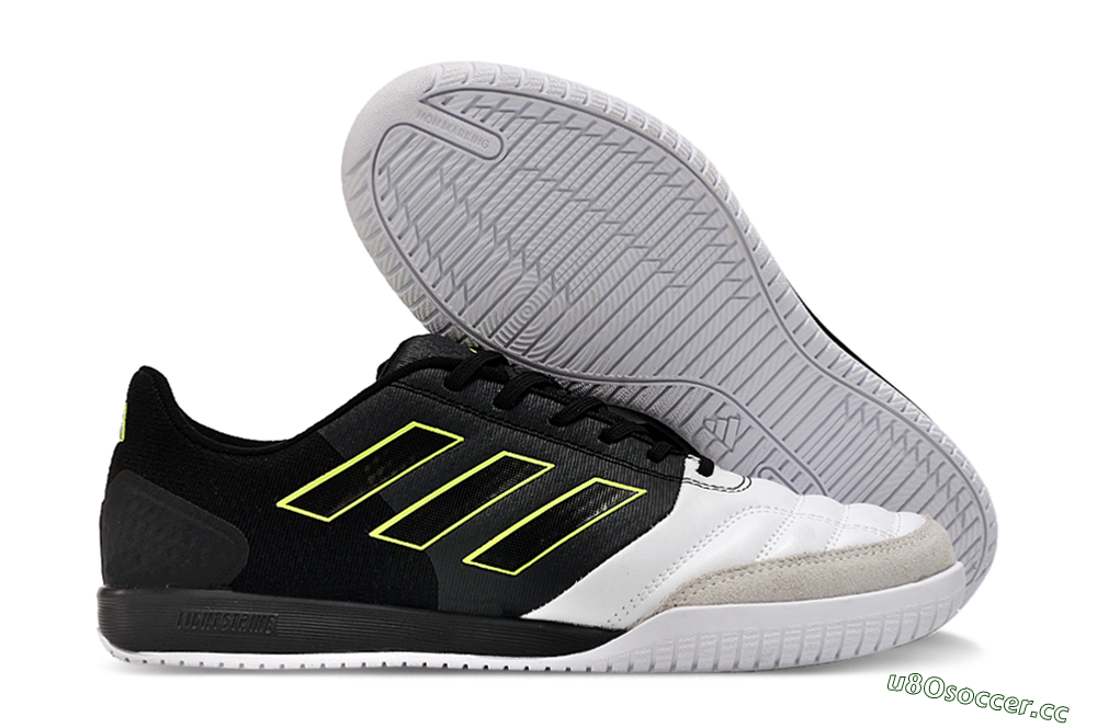 Men's Adidas Top Sala Competition IC Indoor & Futsal Low-Tops Football Shoes - White/Black/Yellow 2