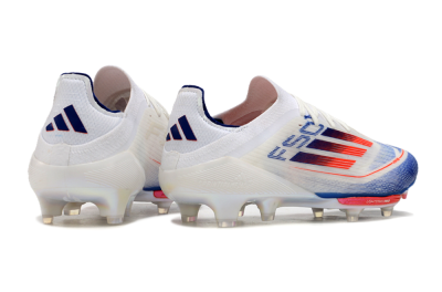 Men's Adidas F50+ Lightstrike Pro FG Firm Ground Low-Tops Football Boots - Cloud White/Solar Red/Lucid Blue