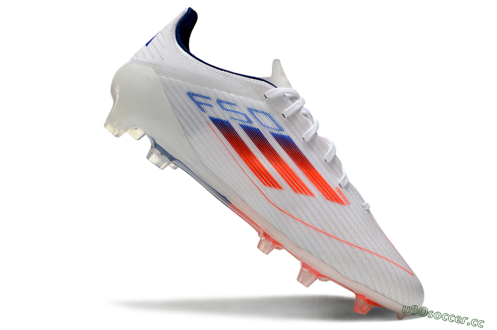 Men's Adidas F50 Elite FG Firm Ground Low-Tops Football Boots - White/Red/Blue 4