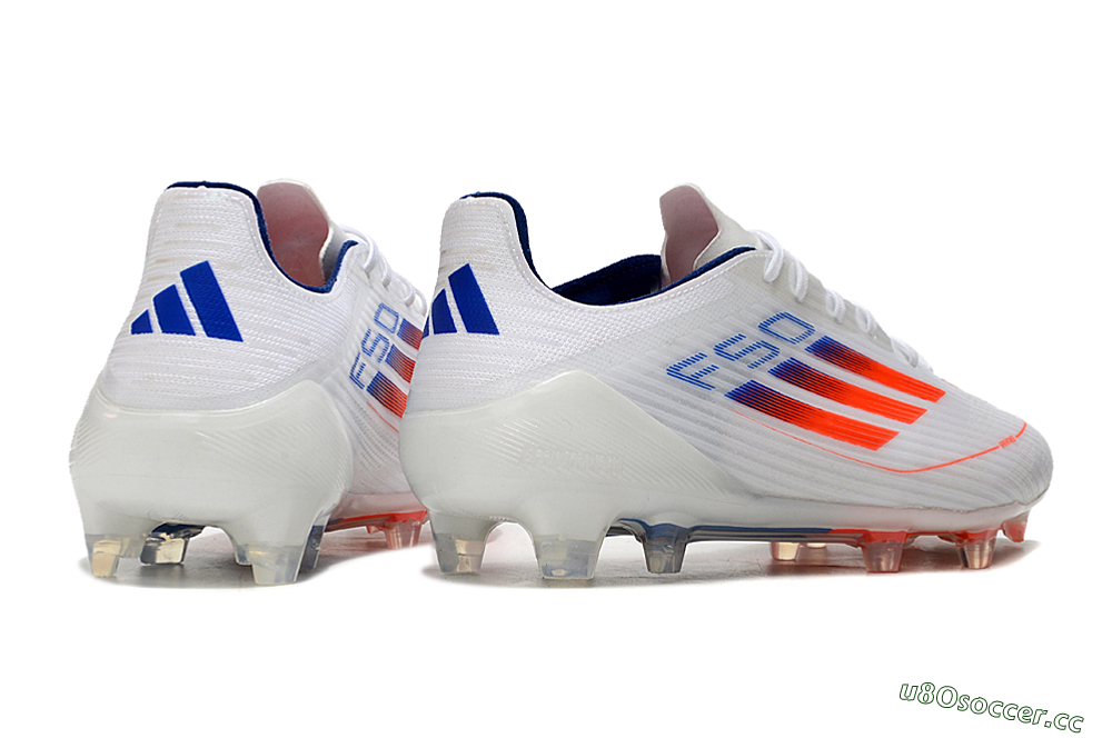 Men's Adidas F50 Elite FG Firm Ground Low-Tops Football Boots - White/Red/Blue 6