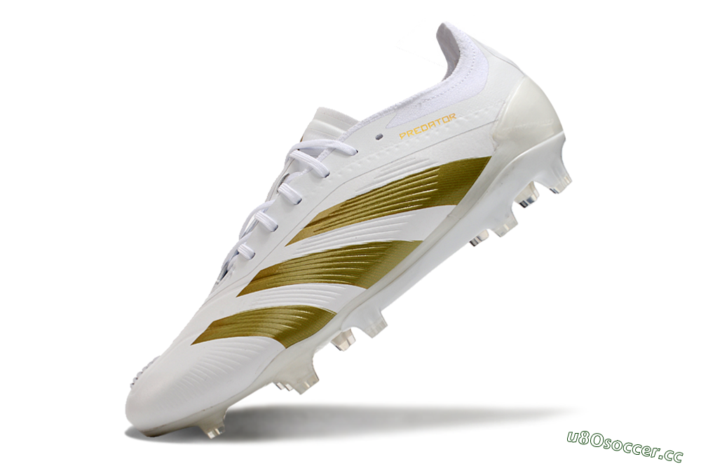 Men's Adidas Predator Elite 24 FG Firm Ground Low-Tops Football Boots - Beige/White/Gold 5