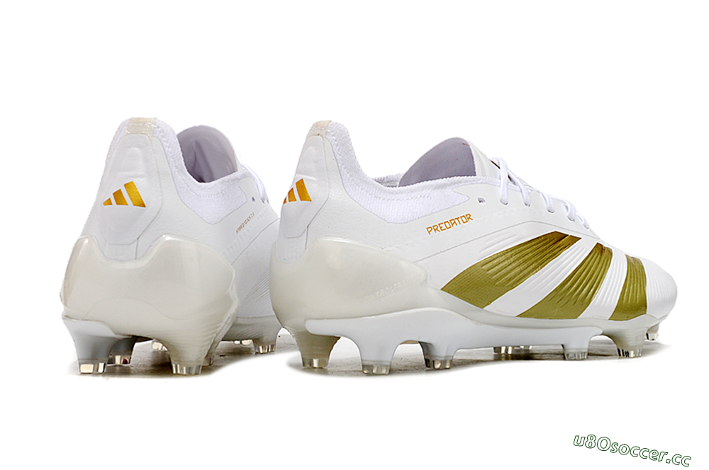 Men's Adidas Predator Elite 24 FG Firm Ground Low-Tops Football Boots - Beige/White/Gold 6