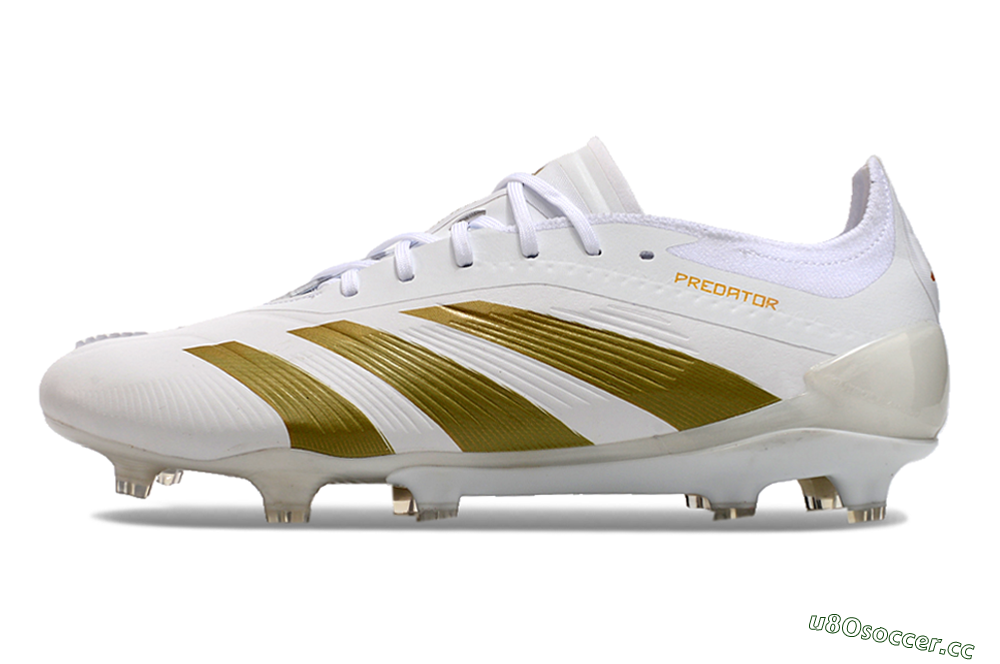 Men's Adidas Predator Elite 24 FG Firm Ground Low-Tops Football Boots - Beige/White/Gold 0