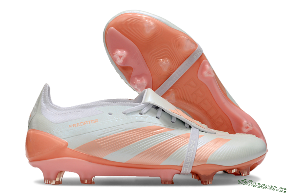 Men's Adidas Predator Elite Foldover Tongue FG Firm Ground Low-Tops Football Boots - Beige/white/Orange 2