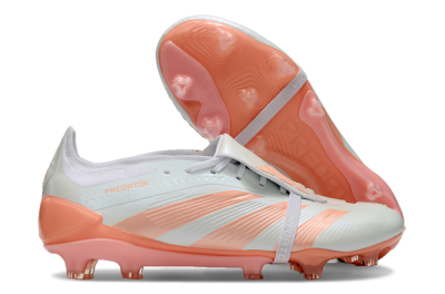 Men's Adidas Predator Elite Foldover Tongue FG Firm Ground Low-Tops Football Boots - Beige/white/Orange