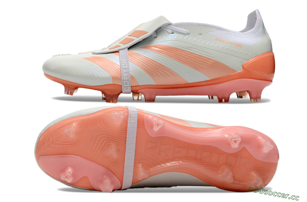 Men's Adidas Predator Elite Foldover Tongue FG Firm Ground Low-Tops Football Boots - Beige/white/Orange 1