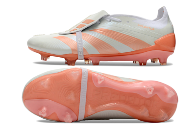 Men's Adidas Predator Elite Foldover Tongue FG Firm Ground Low-Tops Football Boots - Beige/white/Orange