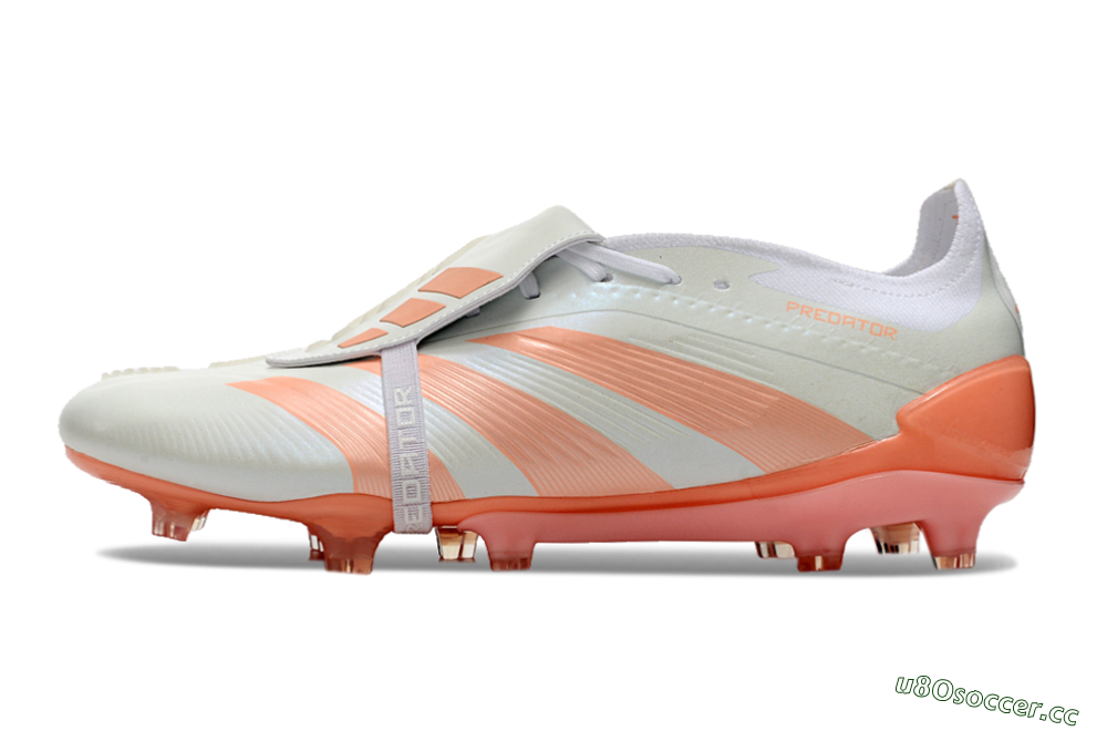 Men's Adidas Predator Elite Foldover Tongue FG Firm Ground Low-Tops Football Boots - Beige/white/Orange 0
