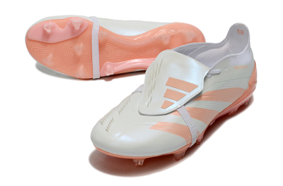 Men's Adidas Predator Elite Foldover Tongue FG Firm Ground Low-Tops Football Boots - Beige/white/Orange