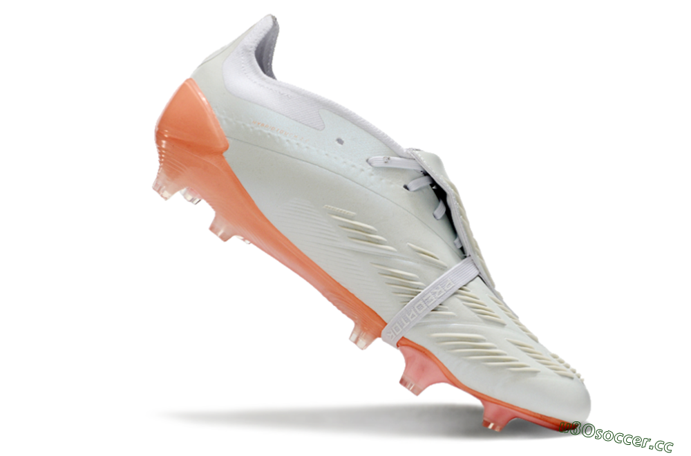 Men's Adidas Predator Elite Foldover Tongue FG Firm Ground Low-Tops Football Boots - Beige/white/Orange 4