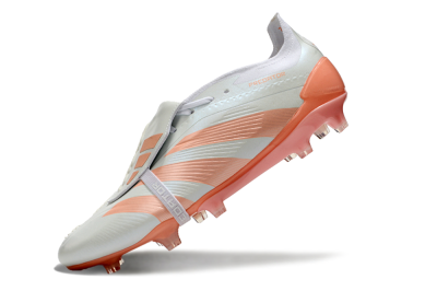 Men's Adidas Predator Elite Foldover Tongue FG Firm Ground Low-Tops Football Boots - Beige/white/Orange