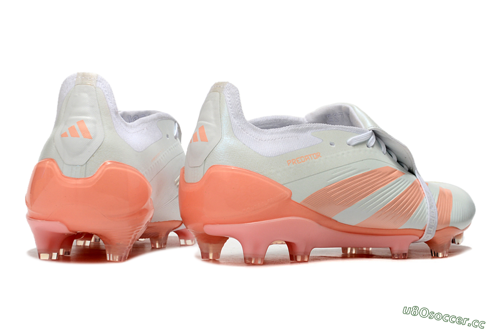 Men's Adidas Predator Elite Foldover Tongue FG Firm Ground Low-Tops Football Boots - Beige/white/Orange 6