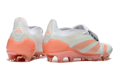 Men's Adidas Predator Elite Foldover Tongue FG Firm Ground Low-Tops Football Boots - Beige/white/Orange