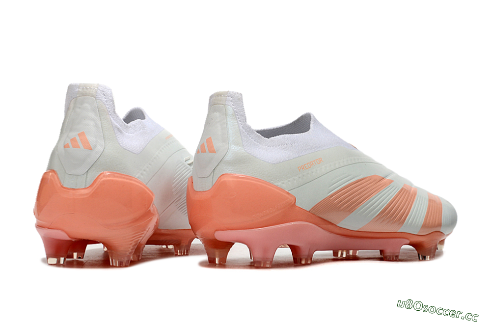 Men's Adidas Predator Elite Laceless FG Firm Ground Low-Tops Football Boots - Beige/white/Orange 6
