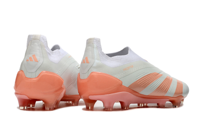 Men's Adidas Predator Elite Laceless FG Firm Ground Low-Tops Football Boots - Beige/white/Orange