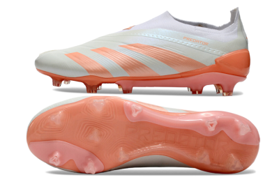 Men's Adidas Predator Elite Laceless FG Firm Ground Low-Tops Football Boots - Beige/white/Orange