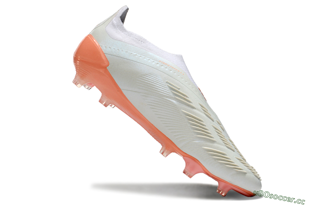 Men's Adidas Predator Elite Laceless FG Firm Ground Low-Tops Football Boots - Beige/white/Orange 4