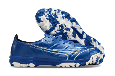 Men's Mizuno Monarcida Alpha TF Artificial Turf Low-Tops Football Shoes - Blue/White/Yellow