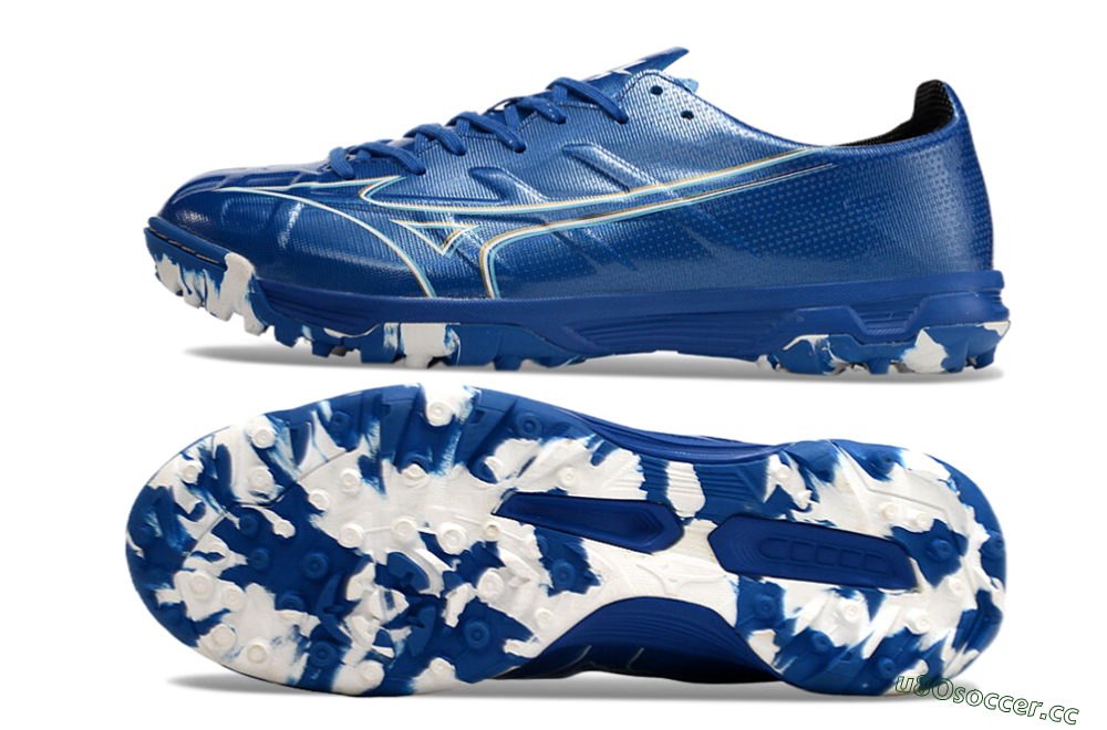 Men's Mizuno Monarcida Alpha TF Artificial Turf Low-Tops Football Shoes - Blue/White/Yellow 1