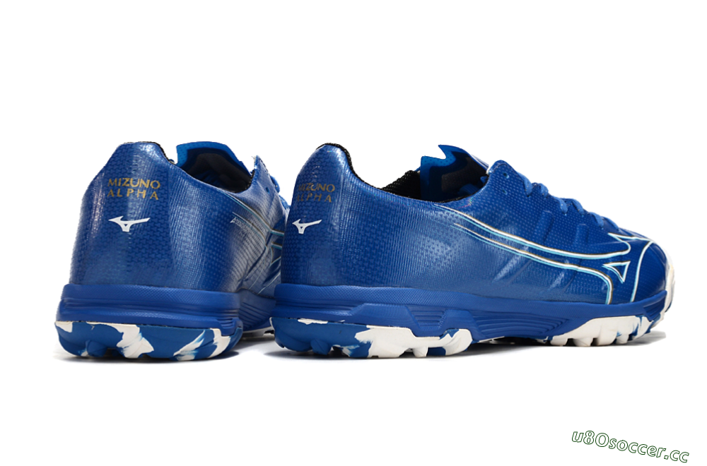 Men's Mizuno Monarcida Alpha TF Artificial Turf Low-Tops Football Shoes - Blue/White/Yellow 6