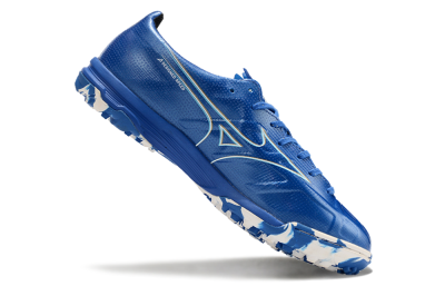 Men's Mizuno Monarcida Alpha TF Artificial Turf Low-Tops Football Shoes - Blue/White/Yellow
