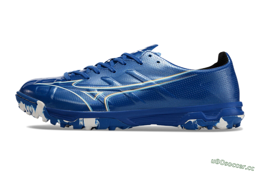 Men's Mizuno Monarcida Alpha TF Artificial Turf Low-Tops Football Shoes - Blue/White/Yellow 0