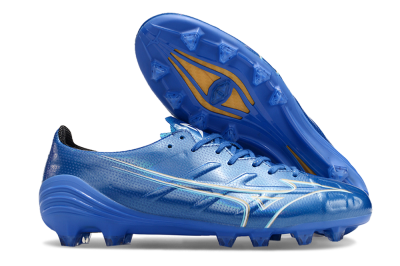 Men's Mizuno Monarcida Alpha FG Firm Ground Low-Tops Football Boots - Blue/White/Yellow