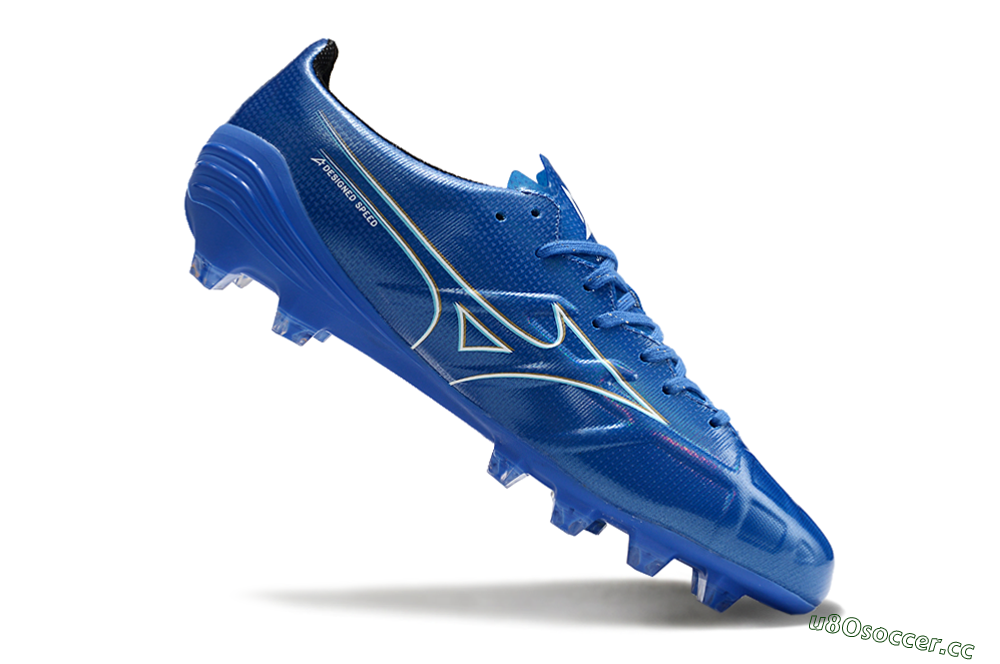 Men's Mizuno Monarcida Alpha FG Firm Ground Low-Tops Football Boots - Blue/White/Yellow 4