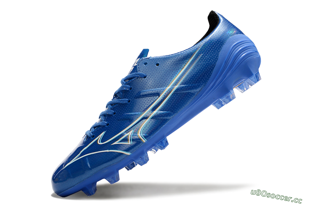 Men's Mizuno Monarcida Alpha FG Firm Ground Low-Tops Football Boots - Blue/White/Yellow 5